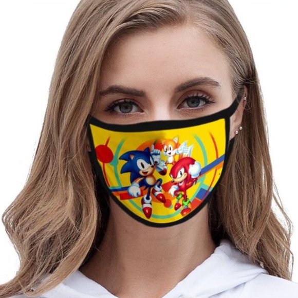 NEW GRAPHIC CHARACTER FACE MASK YELLOW BLACK - Picture 1 of 1